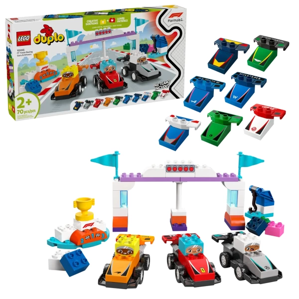 lego duplo F1 team racewagens en coureurs