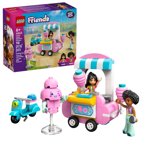 lego friends suikerspinkraam met scooter 42643