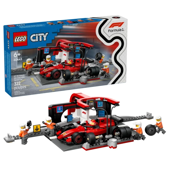 lego city pitstop en pitcrew ferrari auto