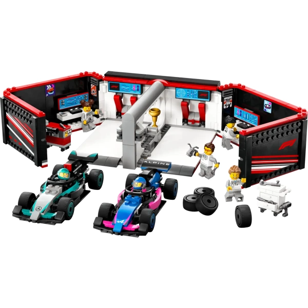 60444 LEGO City: F1 garage met Mercedes-AMG en Alpine auto's