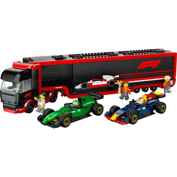 60445 LEGO City: F1 truck met RB20 en AMR24 F1 auto's