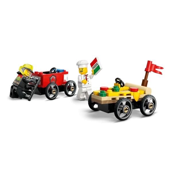 60458 LEGO City: Raceautopakket: Pizzabestelwagen vs. Brandweerauto