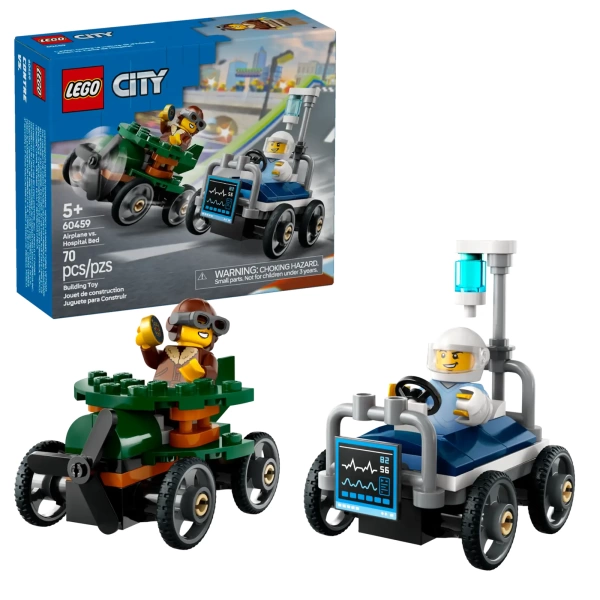 lego city raceautopakket vliegtuig ziekenhuisbed