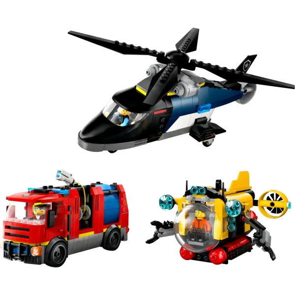 60462 LEGO City: Helikopter, Brandweerauto en Onderzeeër