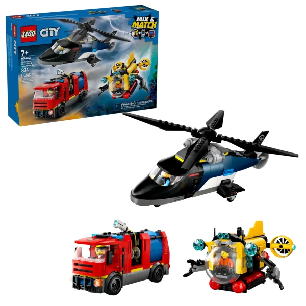 60462 lego city helikopter brandweerauto onderzeeer