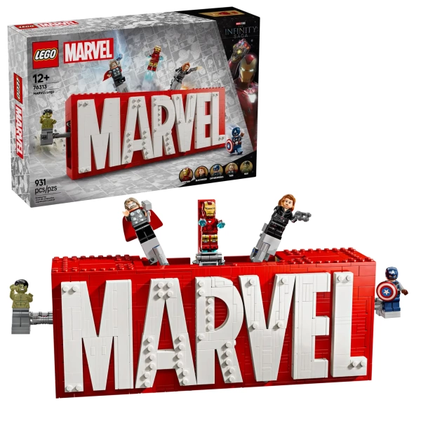 lego marvel logo en minifiguren 76313