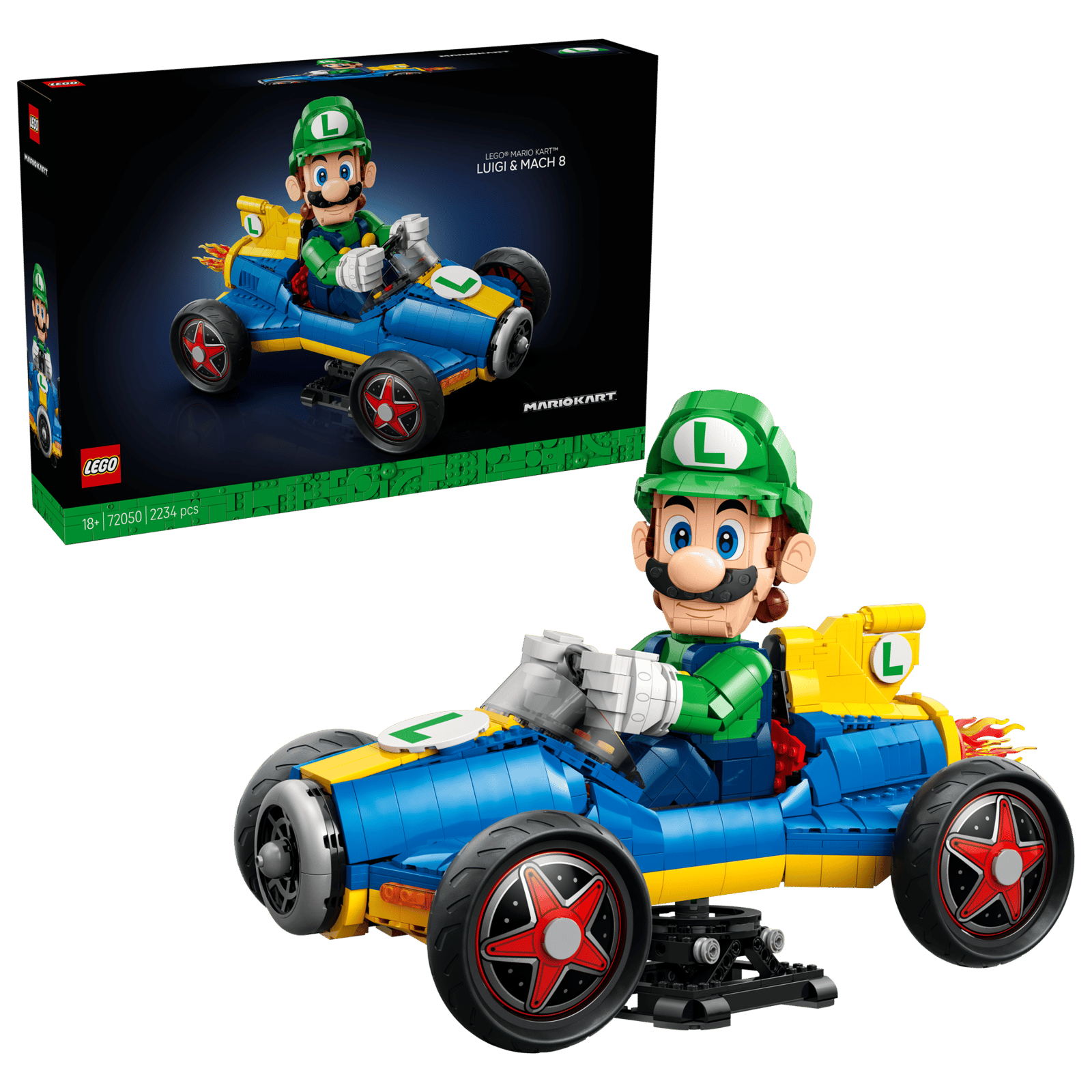 lego super mario kart luigi en mach 8