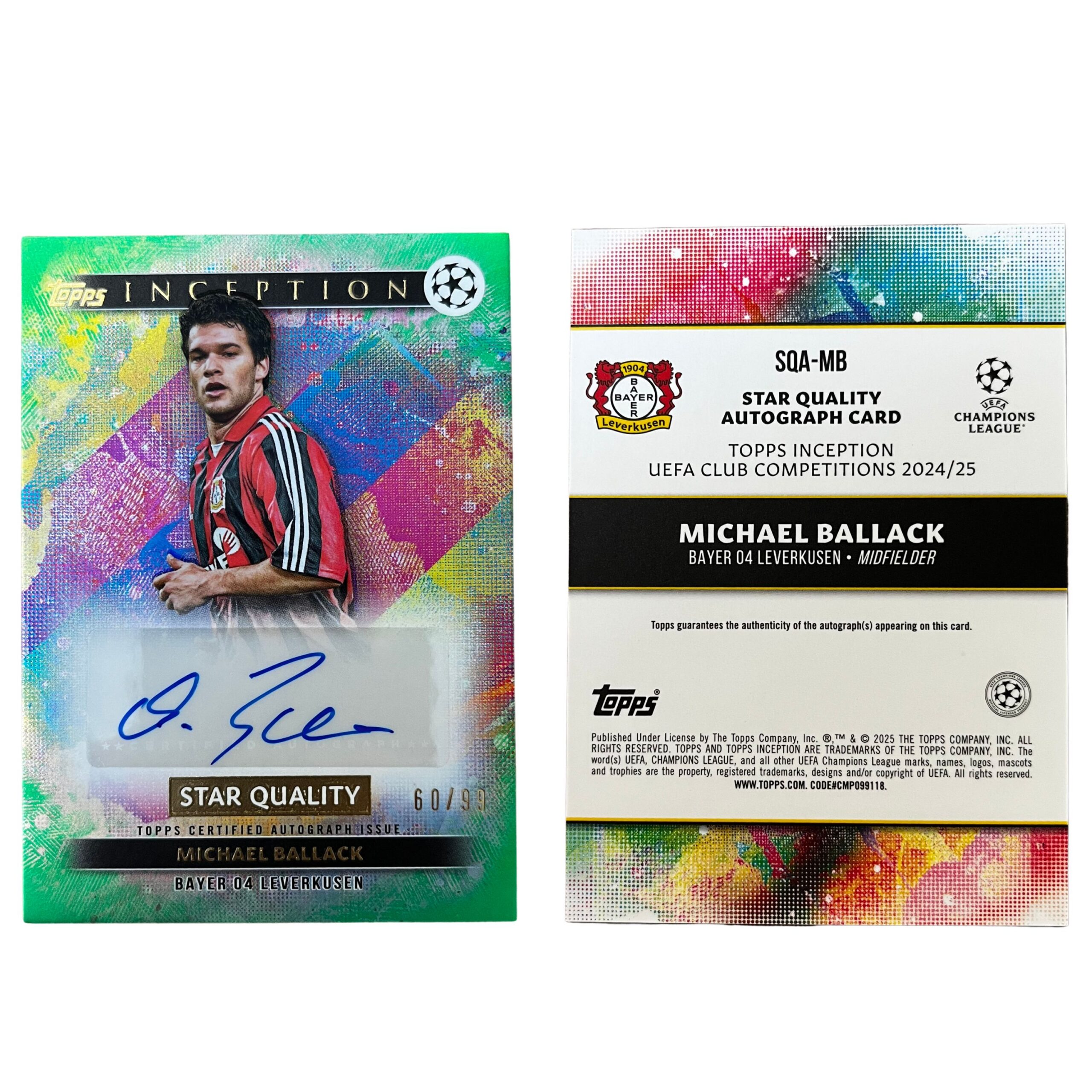 Topps Inception 2024/25 Michael Ballack 60/99 Certified Autograph